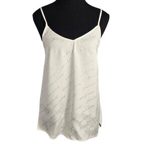 NWT | Armani Exchange Logo Script Cami | Sustainability Project | Ivory Silver |
